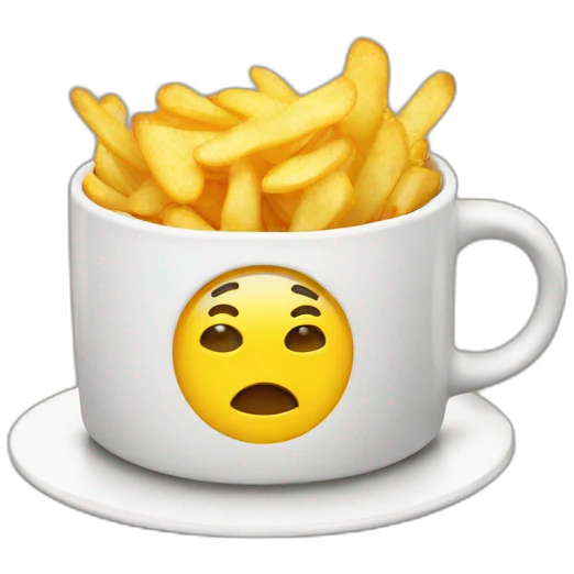 Chips in mug emoji