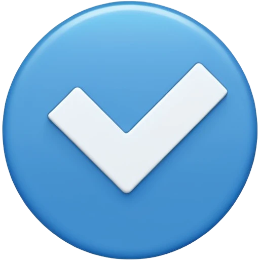 Make me an emoji that theirs a blue circle and inside of the circle is blue bot they should be a white tick inside the circle  emoji