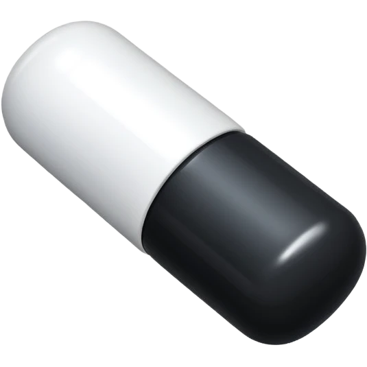 black and white pill emoji