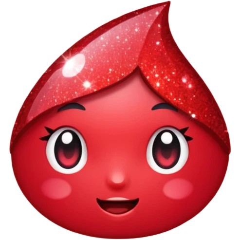 Ruby glitter RED emoji