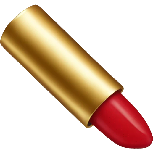 A gold red lipstick tube  emoji