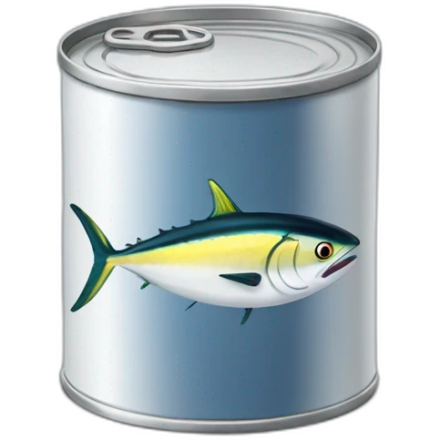 Realistic small can of tuna "petit navire" emoji