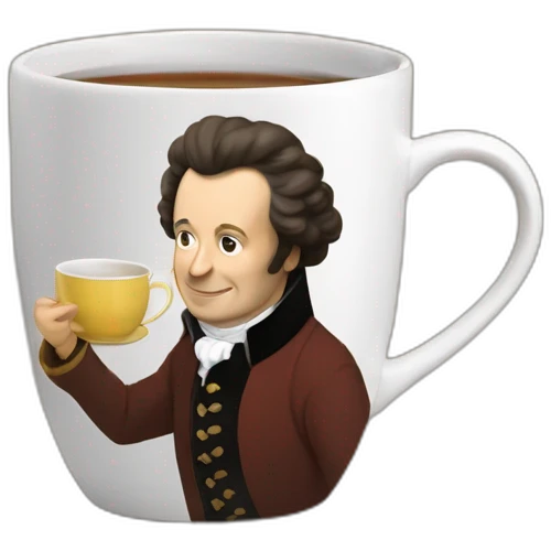 pushkin brews a tea bag in a mug emoji