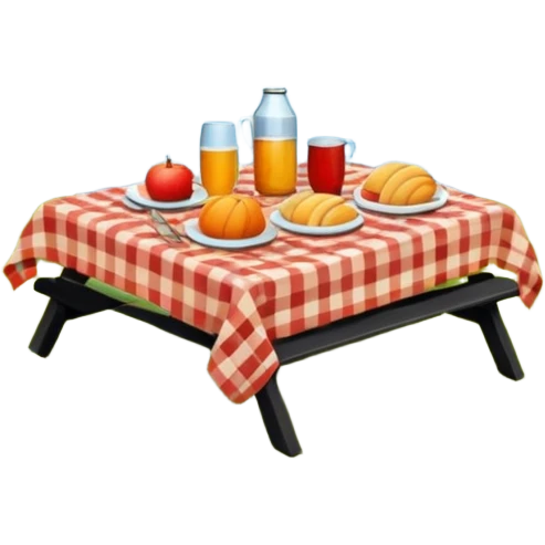 Fall picnic on a lake scenery  emoji