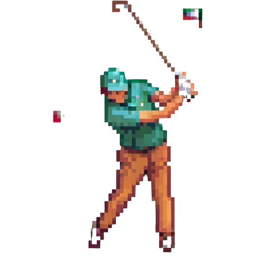 A golfer hitting a slice emoji