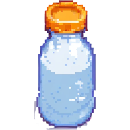 pixel art baby bottle containing milk with orange lid emoji