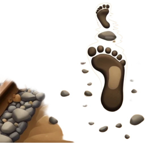 footprints near train tracks  emoji
