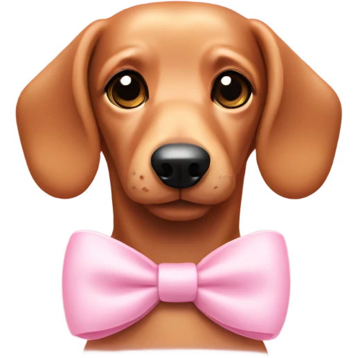 Sausage dog with a light pink bow emoji