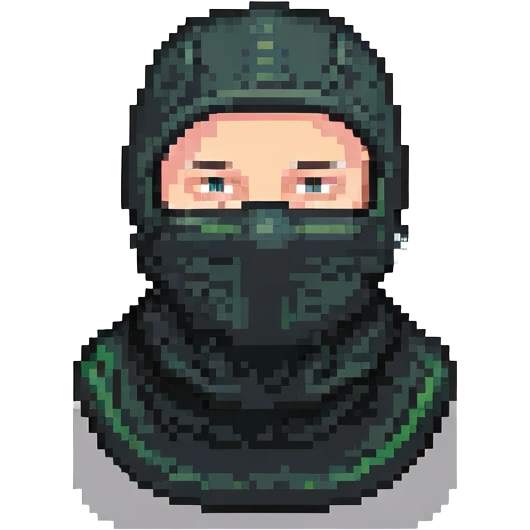 man in black balaclava with no eyes and mouth  emoji