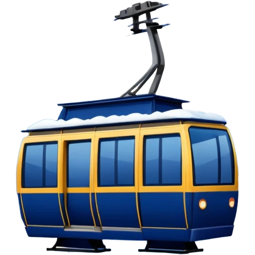 create a cablecar emoji in winter. make it navy dark blue. no yellow. and add the words in white: Lenk  emoji