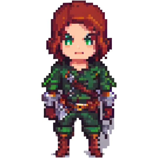 rogue character spritesheet, idle pose, pixel art style emoji