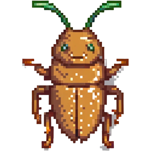 Tiny bug (cockroach) partying emoji