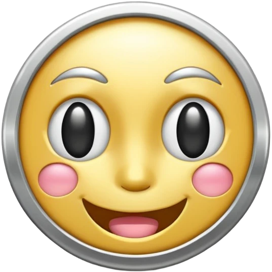 Silver coin wink face emoji