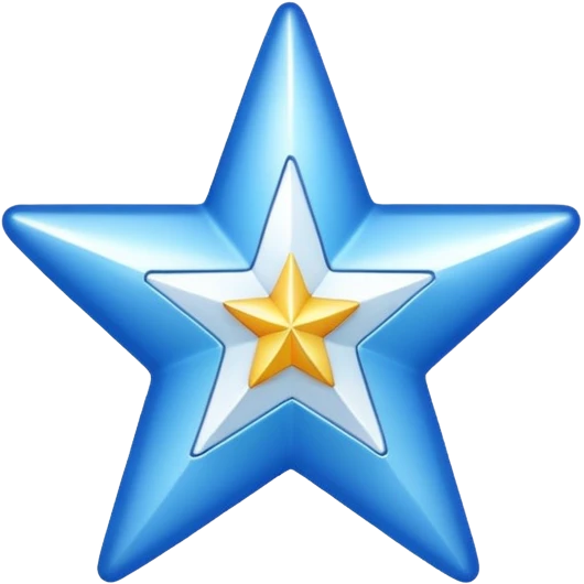 Create a verified badge a blue star with a white verified  emoji