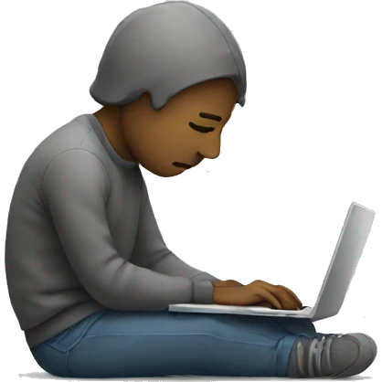 sad person with laptop emoji