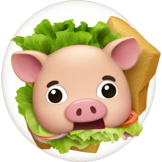 Cerdo comiendo ensalada emoji