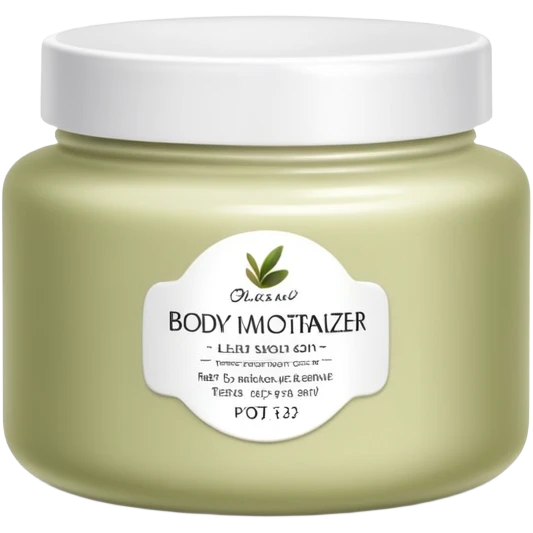 Body moisturizer cream pot with label pale olive  emoji