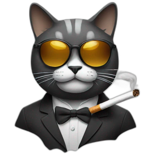 Smoking cat with shades emoji