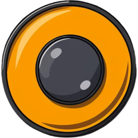extreme up close amber round cut holographic gem with black metal accent emoji