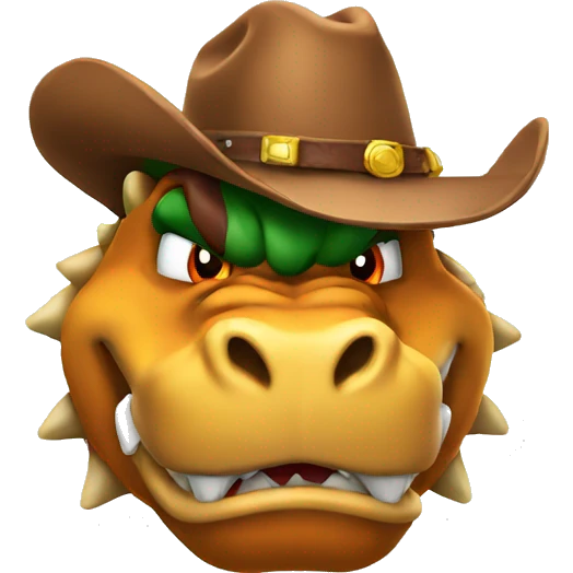 Bowser wearing a cowboy hat emoji
