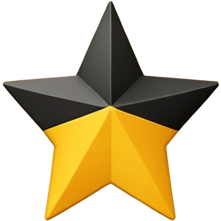 Black star on yellow circle background  emoji