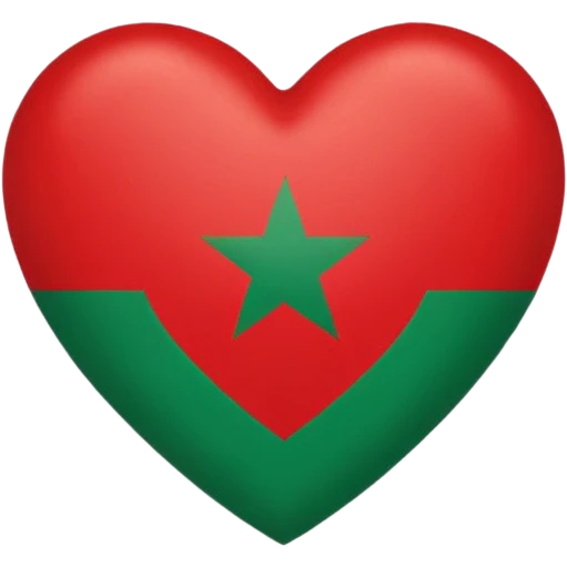 Herz mit marokkanischer Flagge emoji