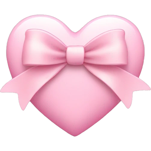 light pink heart emoji with bow emoji