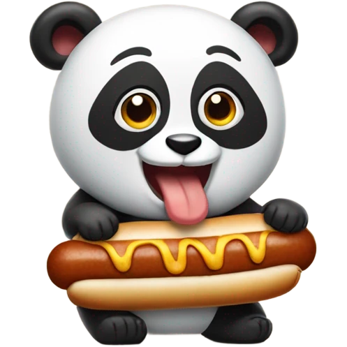 Panda with a hotdog emoji