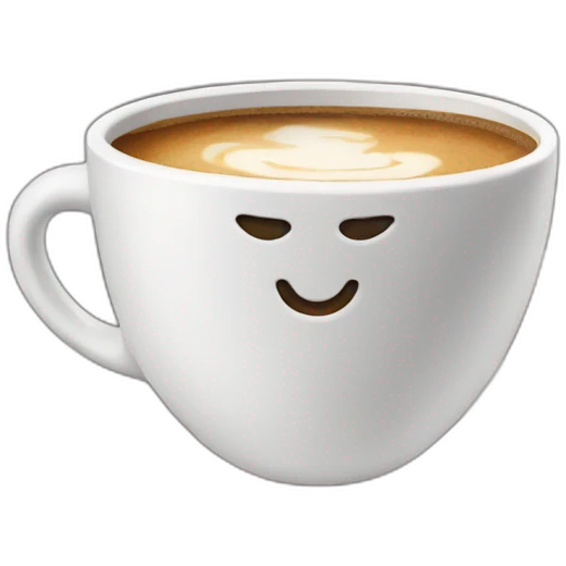 cup of coffee surrounded by the clouds emoji