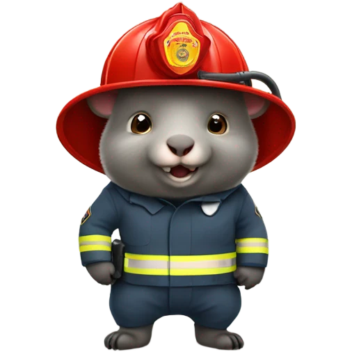 Wombat firefighter emoji
