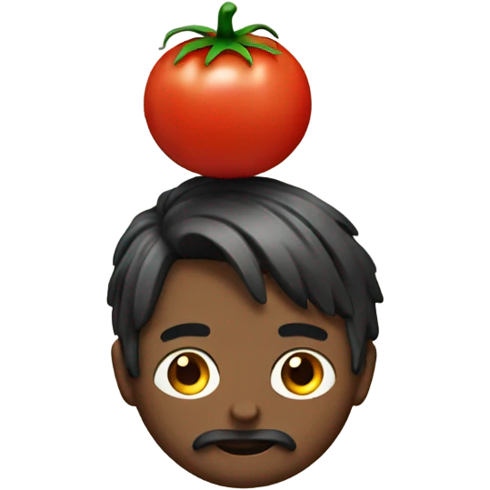 Levi with a tomato on his head emoji