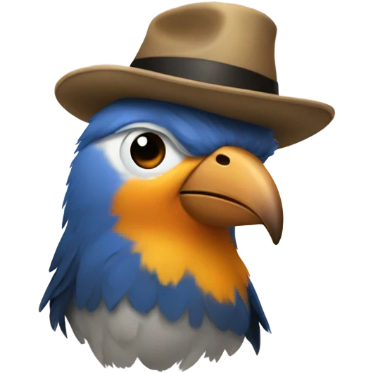 A bird with hat emoji