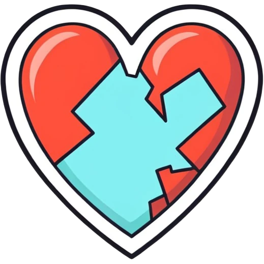 Heart broken in half emoji