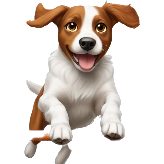 brittany dog agility jumping over bar jump emoji