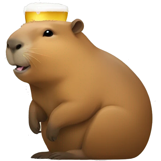 Capybara drinking a beer emoji