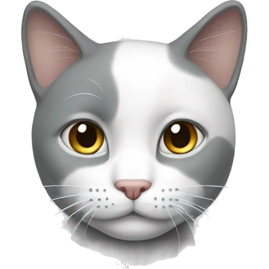 Grey white cat emoji