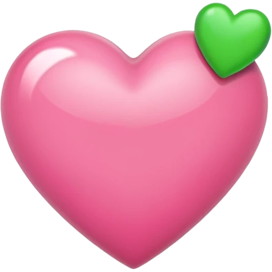 Pink heart with smaller green heart emoji