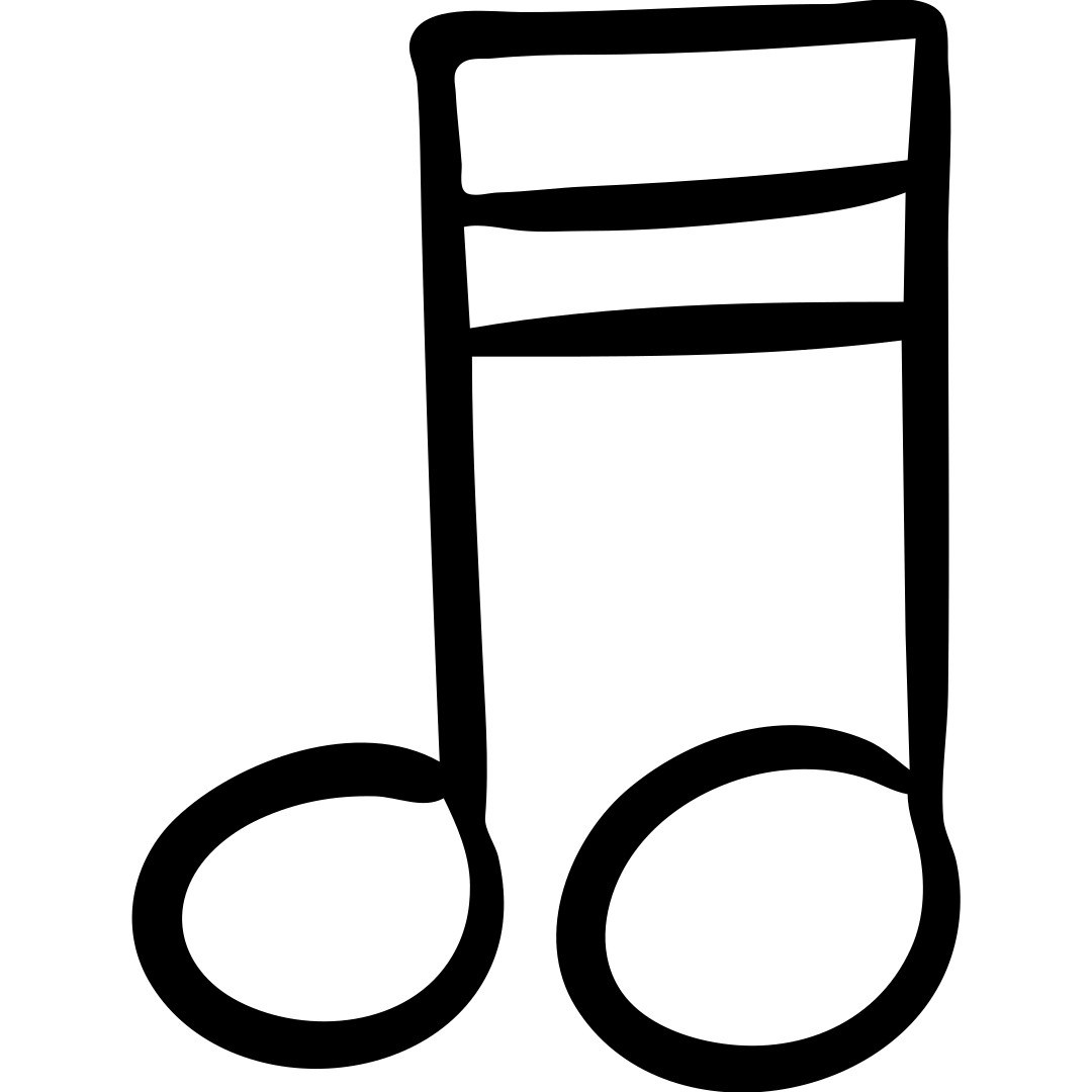 music icon, hand drawn black outlined style emoji