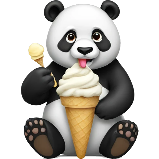 Panda eating ice cream emoji