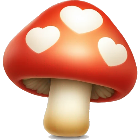 Mushroom in the shape of a heart emoji