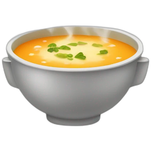 bowl of soup with steam emoji