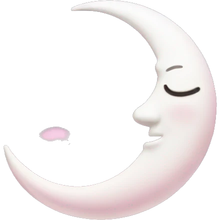 White Crescent moon and pink clouds emoji