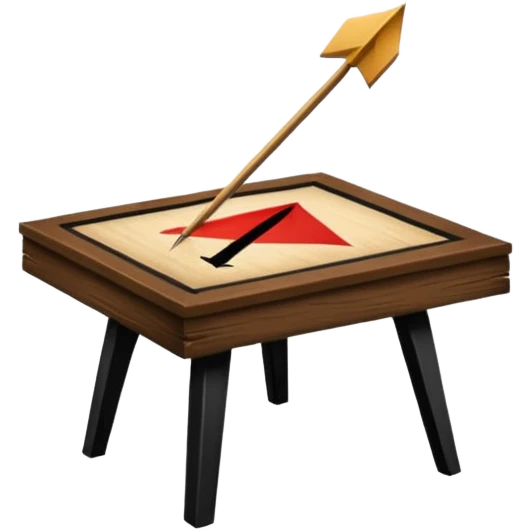 tavolo con freccia verso un piede emoji