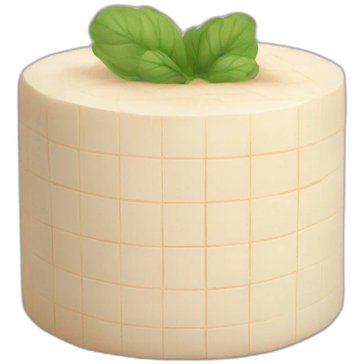 round tofu with a grid pattern on top emoji