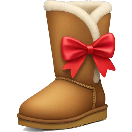 Ugg boot with red bow emoji