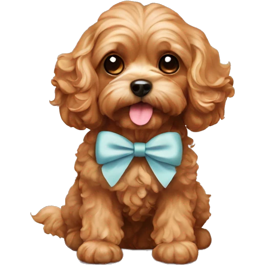 Cavapoo with bow emoji