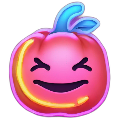 Juicy booty neon sign style man emoji