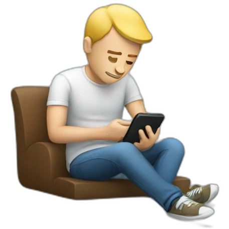 white man chilling on his phone emoji