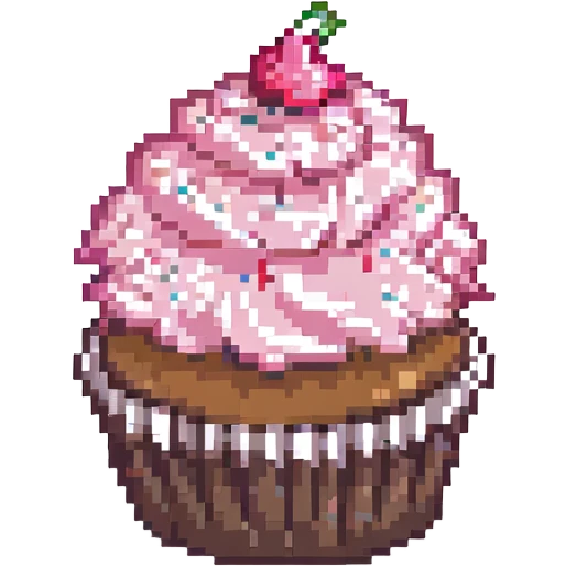 cupcake with pink icing emoji