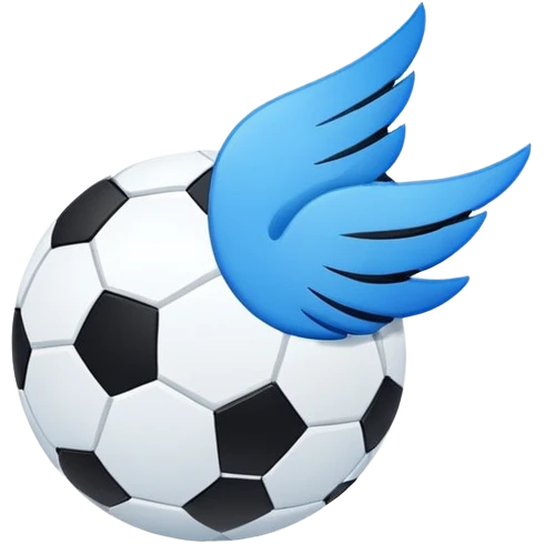 a logo of a club called wish fc blue and white and black emoji